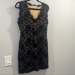 Black and Tan Lace Dress